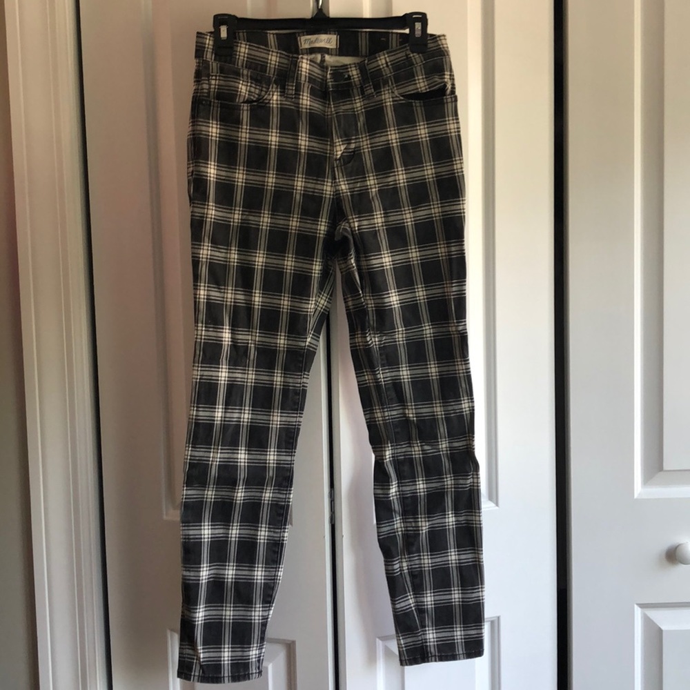 madewell plaid skinny jeans